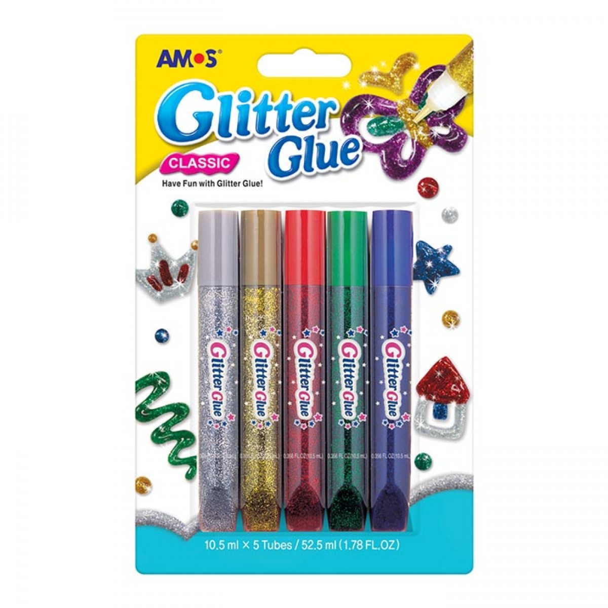 Amos Glitter Glue Χρυσόκολλα 10.5ml (1 Τεμ.) Είδη Ζωγραφικής