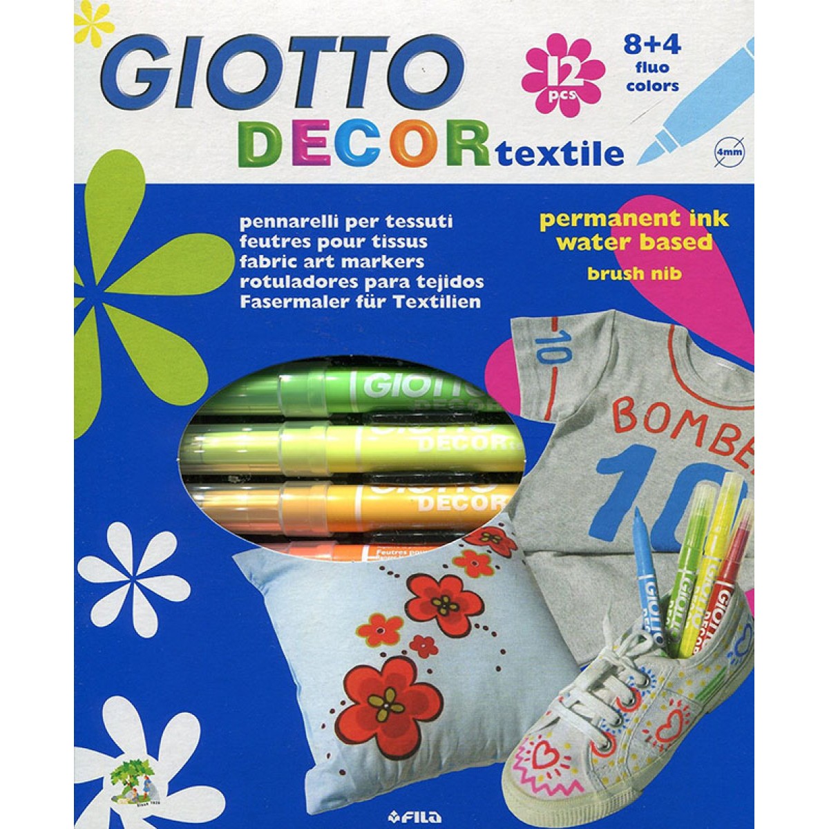 Giotto Μαρκαδόροι Textile (12 Τεμ.) Μαρκαδόροι