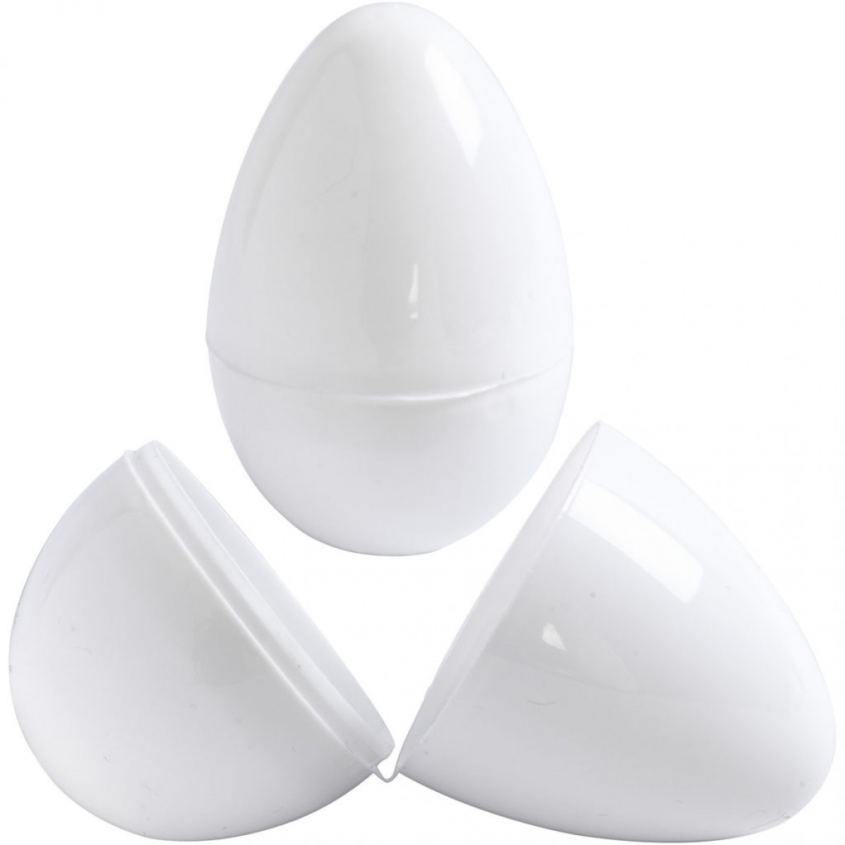 Αυγό Πλαστικό Ανοιγόμενο Λευκό 8.8εκ.